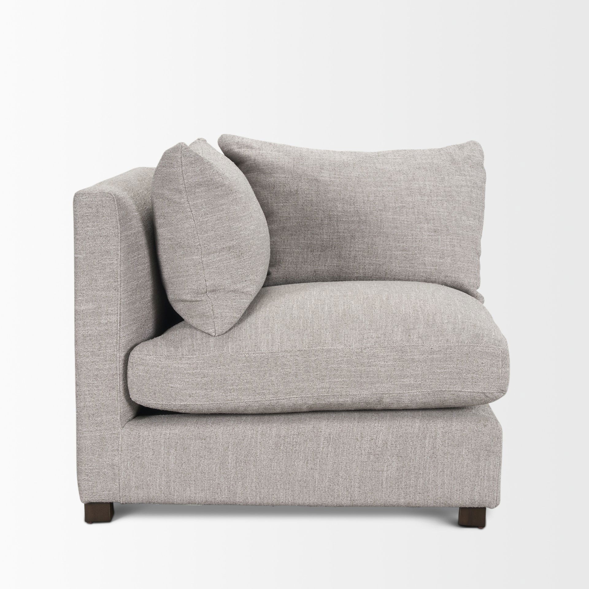 Halston Corner Light Grey Performance Fabric, Sectional Sofa by Mercana, 38.5" length x 38.5" width x 30.5" height View 3