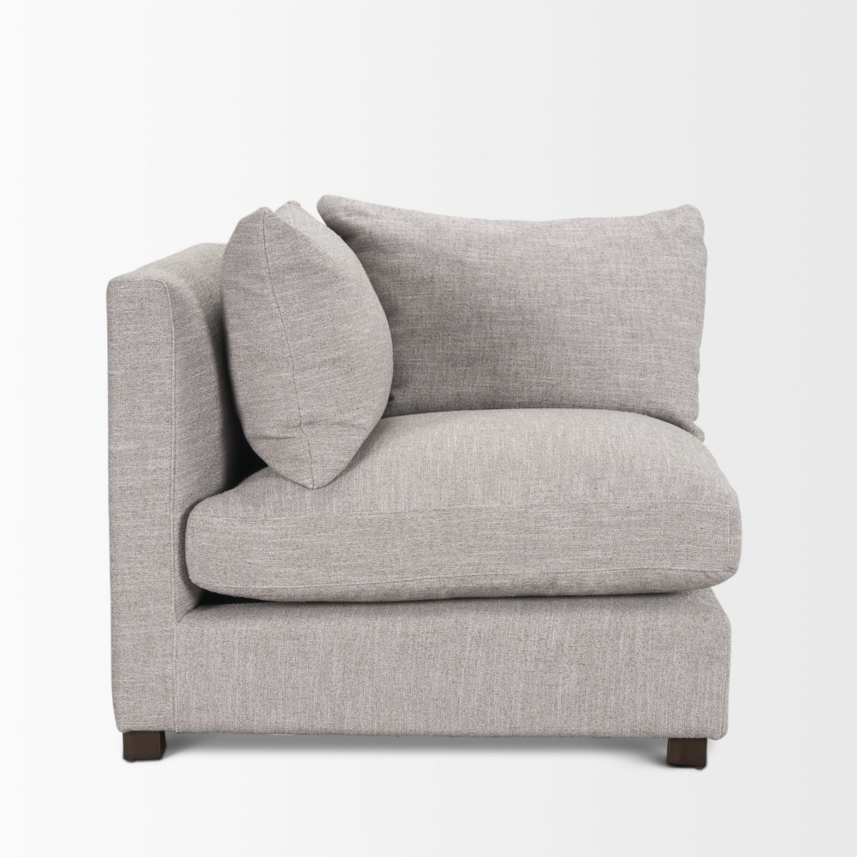 Halston Corner Light Grey Performance Fabric, Sectional Sofa by Mercana, 38.5" length x 38.5" width x 30.5" height View 3