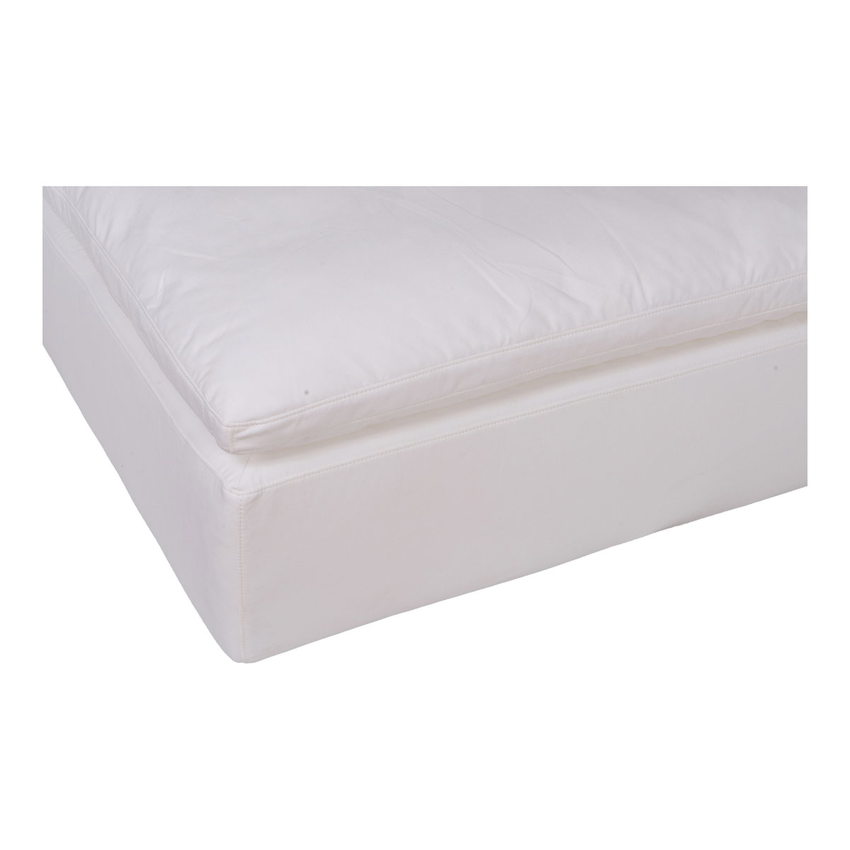 Clay Ottoman Cream White, by Moe's Home, 44.5" width x 19.5" height x 44.5" depth View 3