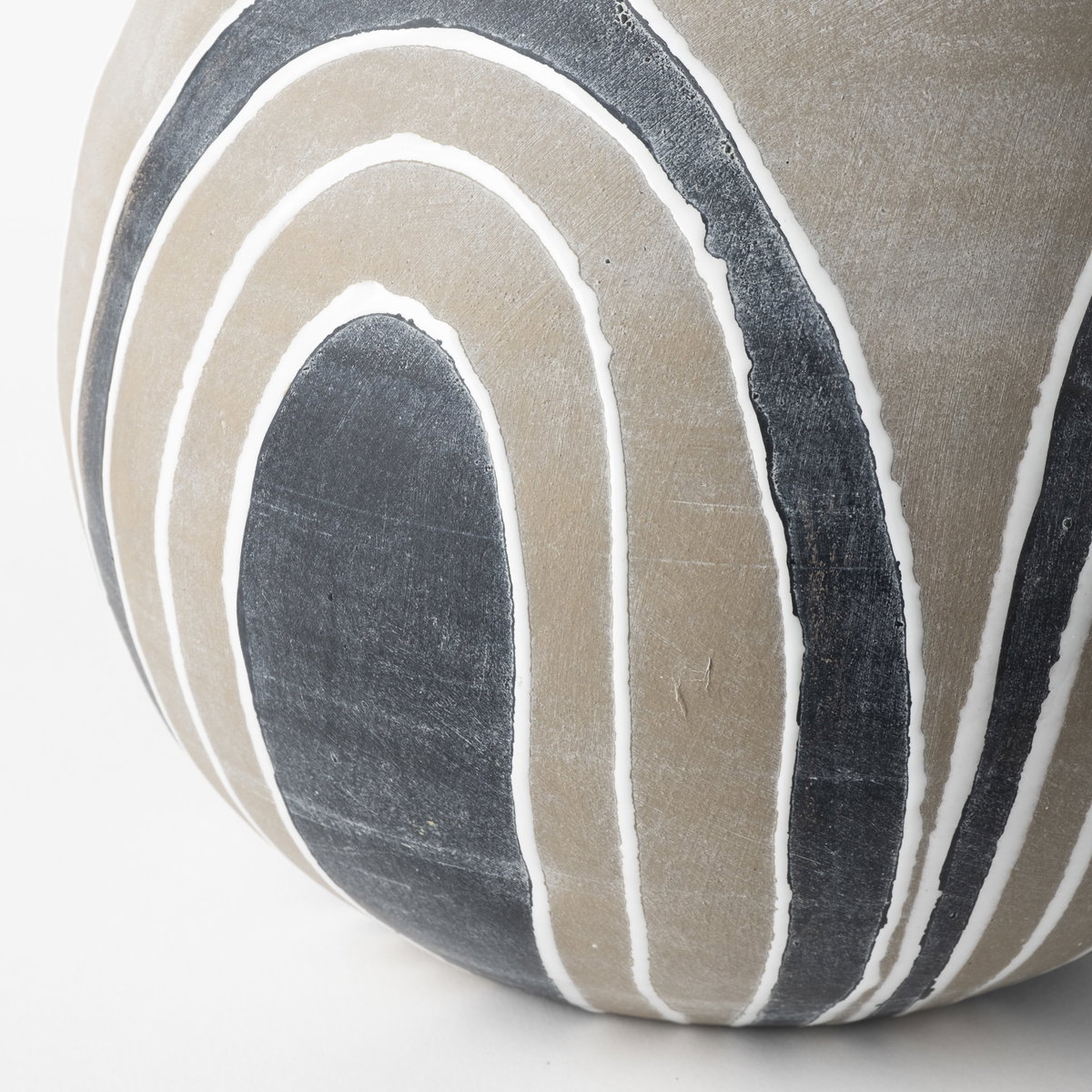 Cove Small Brown/White Ceramic Vase, Decorative Jar by Mercana, 10.24" length x 10.24" width x 9.65" height View 8