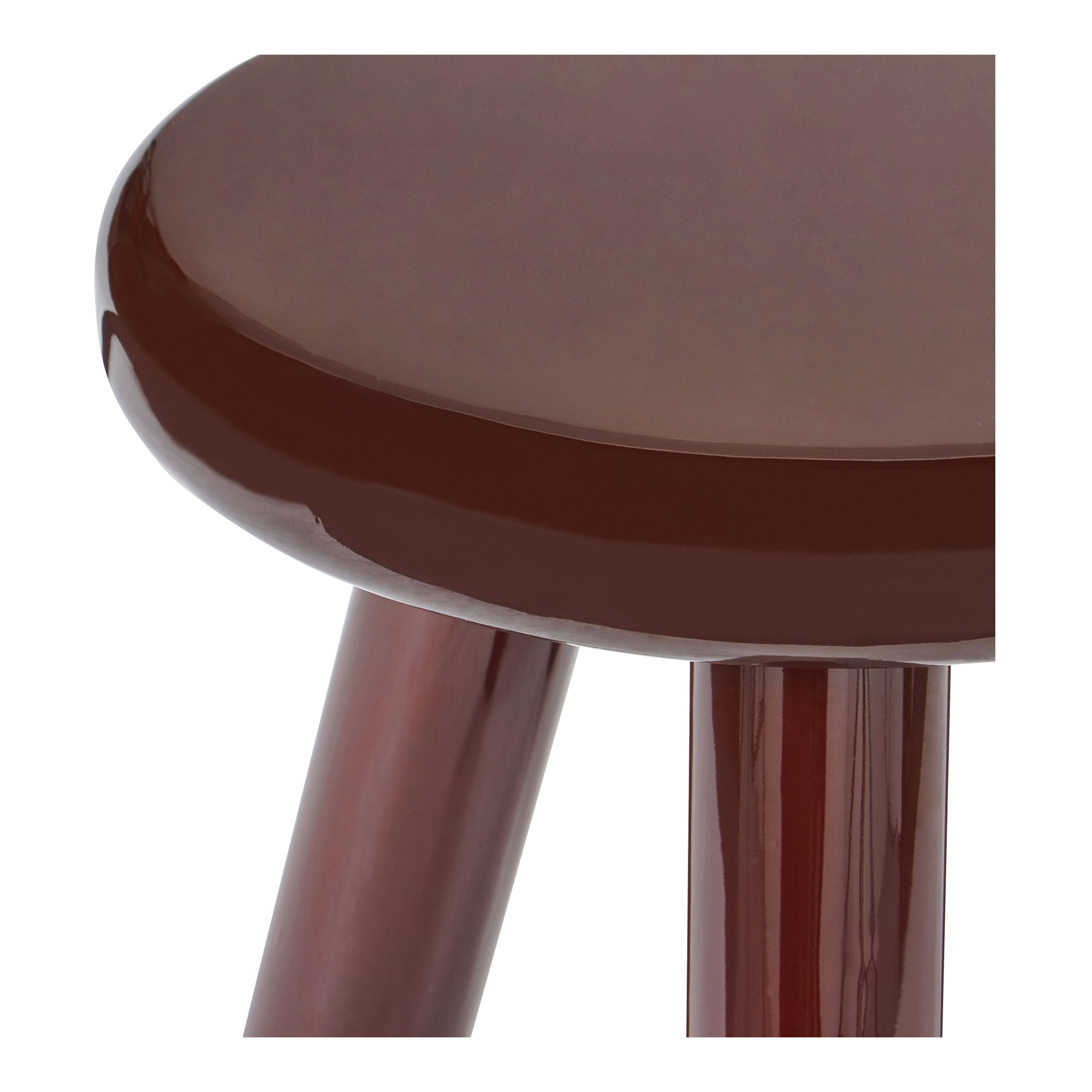 Joy Accent Table Deep Red Lacquer, Side & End Table by Moe's Home, 19" width x 18" height x 19" depth View 4