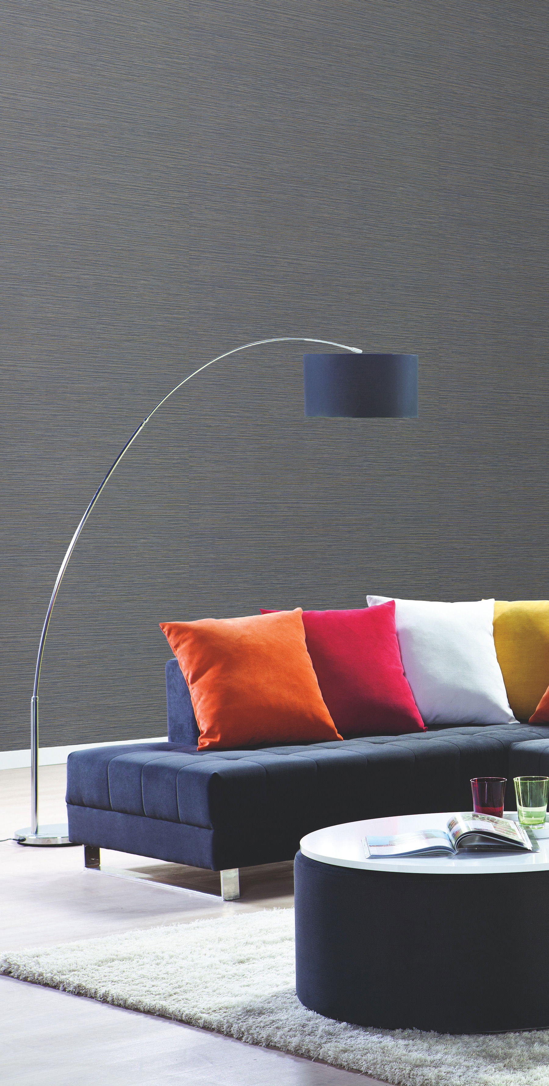 Ramie Weave Grey Wallpaper large image 
