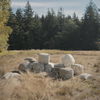 Aahana  White/Taupe/Gray Striped Hemp and Cotton Pouf thumbnail 1
