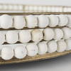 Decatur I 21L x 21W White Wooden Bead Mirrored Bottom Round Tray, Decorative Tray by Mercana, 21.26" length x 21.26" width x 3.94" height thumbnail 7