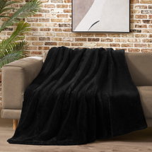Online Designer Other Lucky Brand Reversible Solid Rabbit Mink Faux Fur Luxurious & Soft Thow Blankets - 50" x 70"