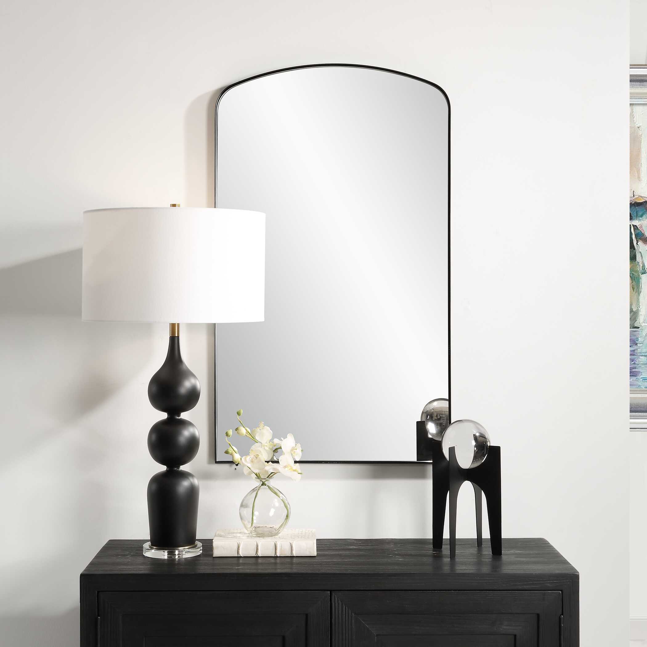 Tordera Black Arch Mirror, by Uttermost, 24" width x 40" height x 1" depth View 5