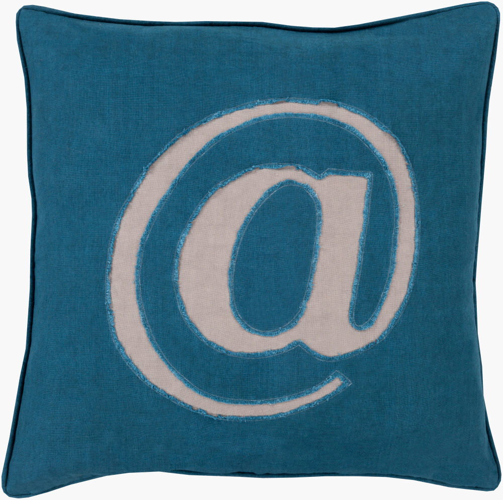 Linen Text Accent Pillow, Decorative Pillow by Surya, 18" length x 18" width