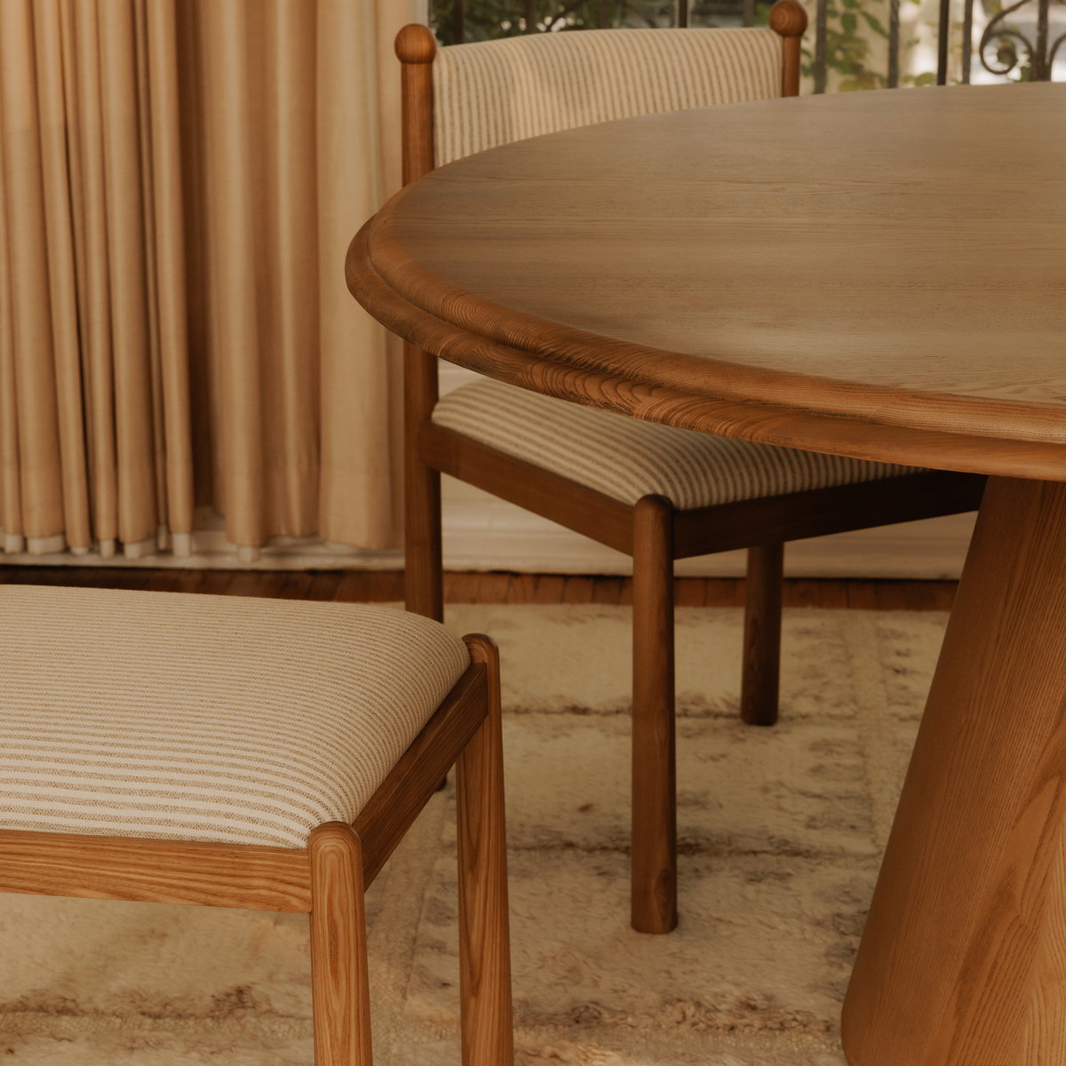 Tutto Dining Table Natural, by Moe's Home, 60" width x 30" height x 60" depth View 5