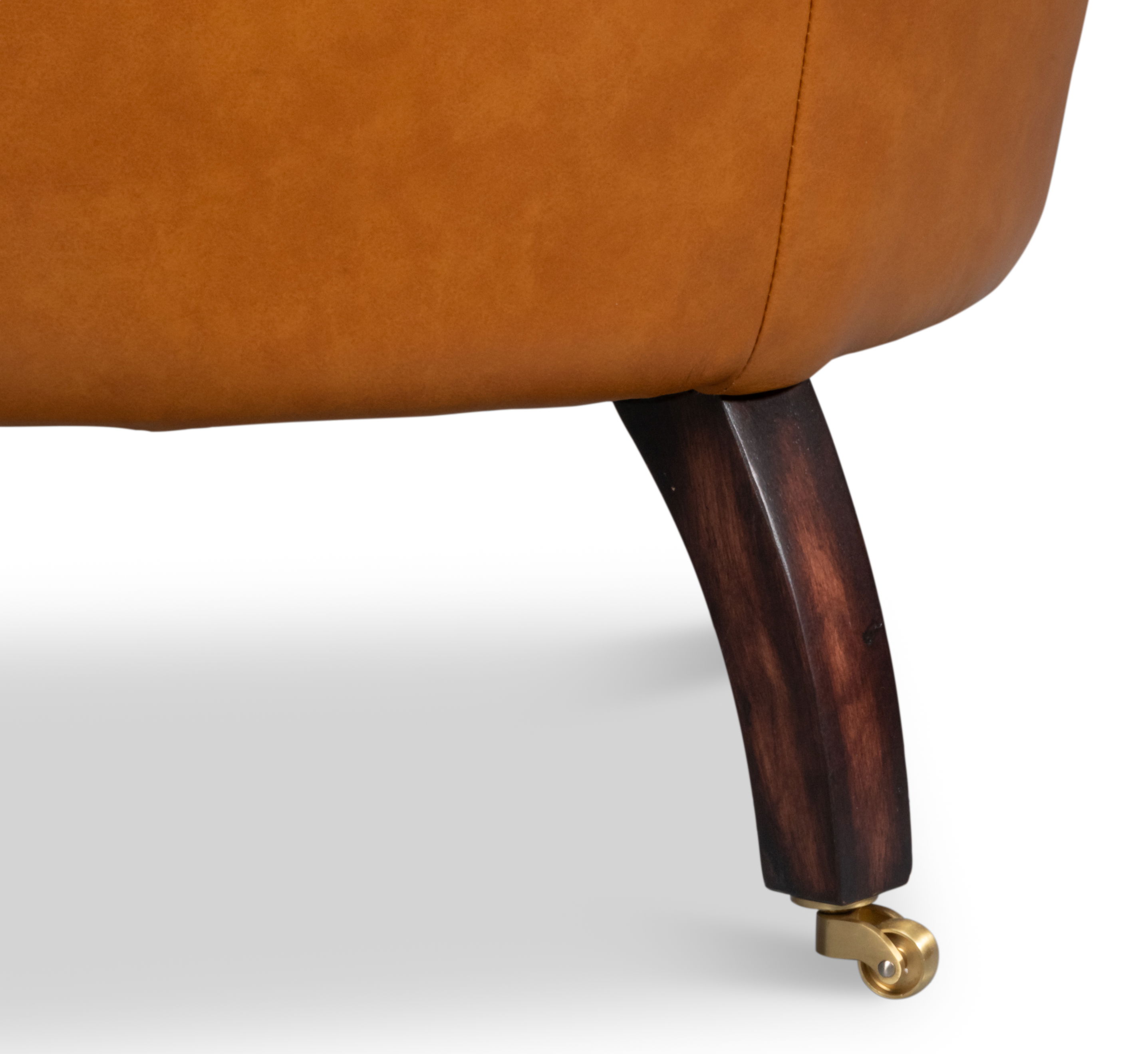 Bastian Armchair, Tan Brown Leather, Seating by Sarreid, 33" length x 33" width x 31" height View 7