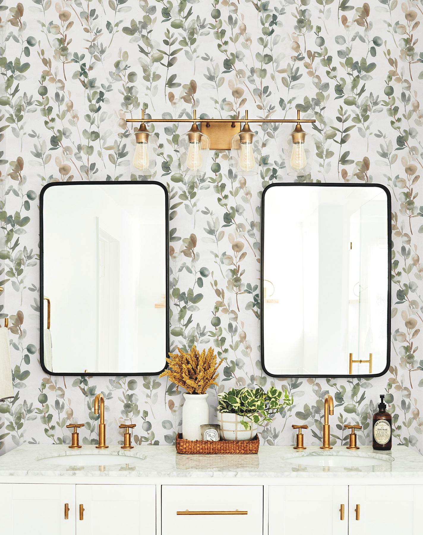 Joyful Eucalyptus Green Peel & Stick Wallpaper large image 