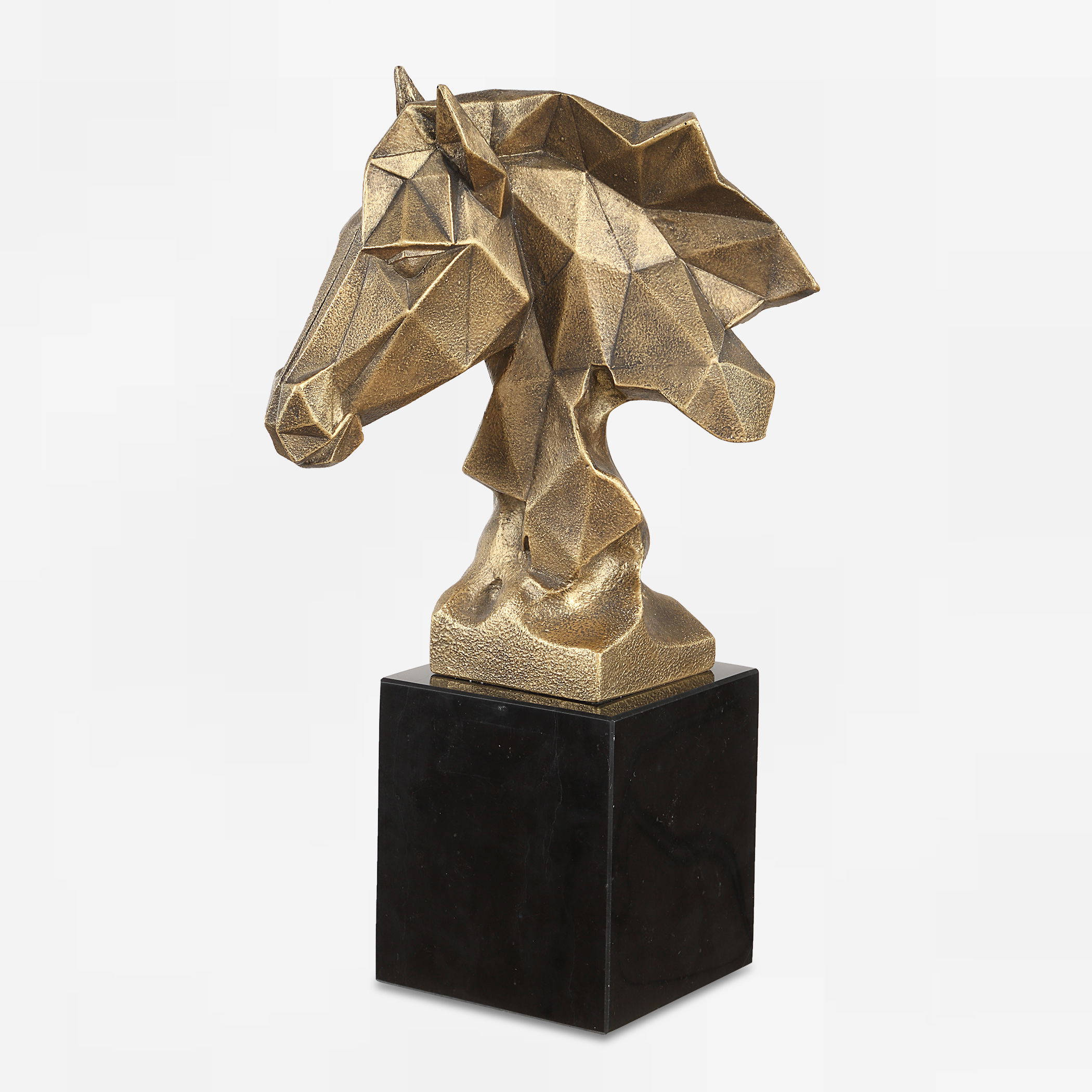 Chiseled Horse Bust Sculpture large image 