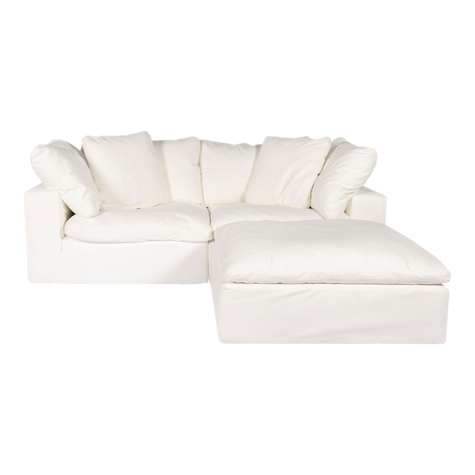 Clay Nook Modular Sectional Cream White, Sectional Sofa by Moe's Home, 89" width x 32.5" height x 89" depth View 1