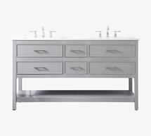 Online Designer Bathroom Gray Sinclaire Double Sink Vanity, 60"