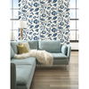 Watercolor Jacobean Blue & White Wallpaper, by York Wall, 27' length x 2'3" width x 0.02" depth thumbnail 3