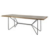 Papillion 84'L x 40'W Rectangular Dining Table | Modern | Natural Wood & Black Metal | Seats 8, by Mercana, 84" length x 40" width x 30" height thumbnail 1