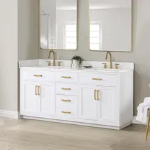 Online Designer Bathroom Colleyville 72'' Double Bathroom Vanity with Engineered Stone Top
