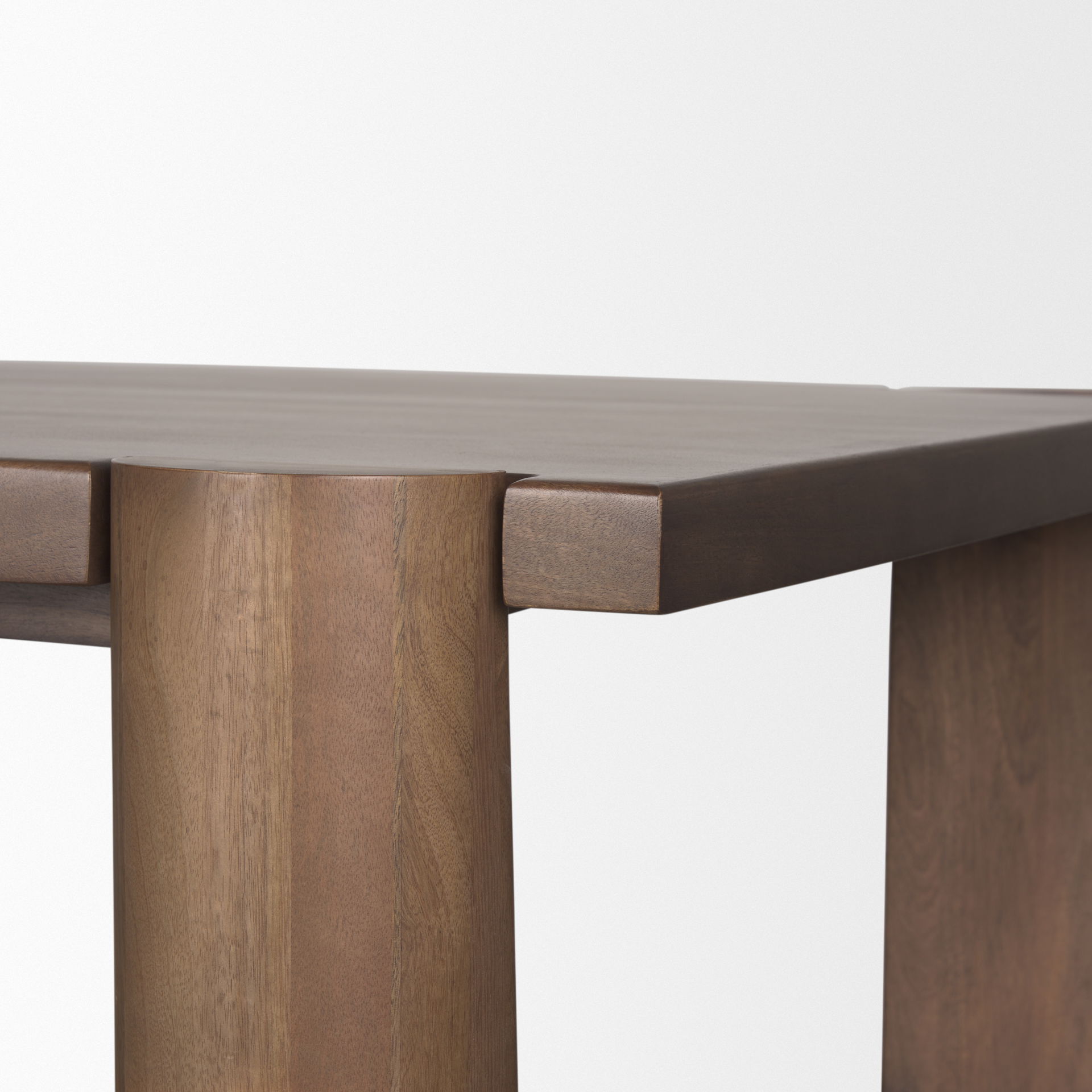 Tammar Rectangular Brown Wood with Tapered Legs Dining Table, by Mercana, 84" length x 45.5" width x 30" height View 8