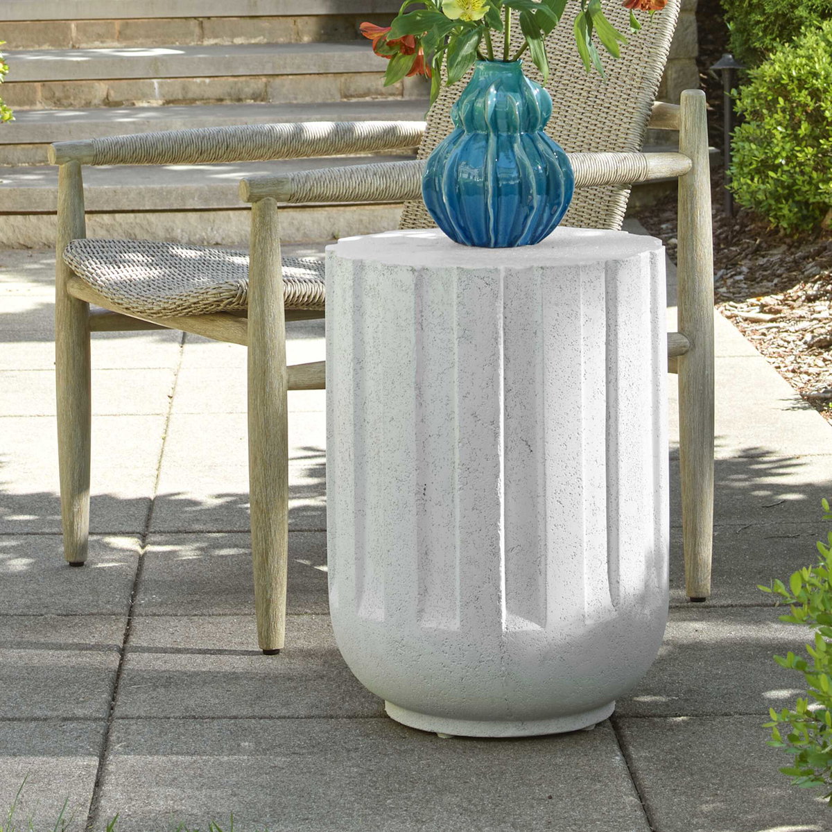 Jane Outdoor Accent Table, Outdoor Table by Uttermost, 1'4" width x 1'10" height x 1'4" depth View 2