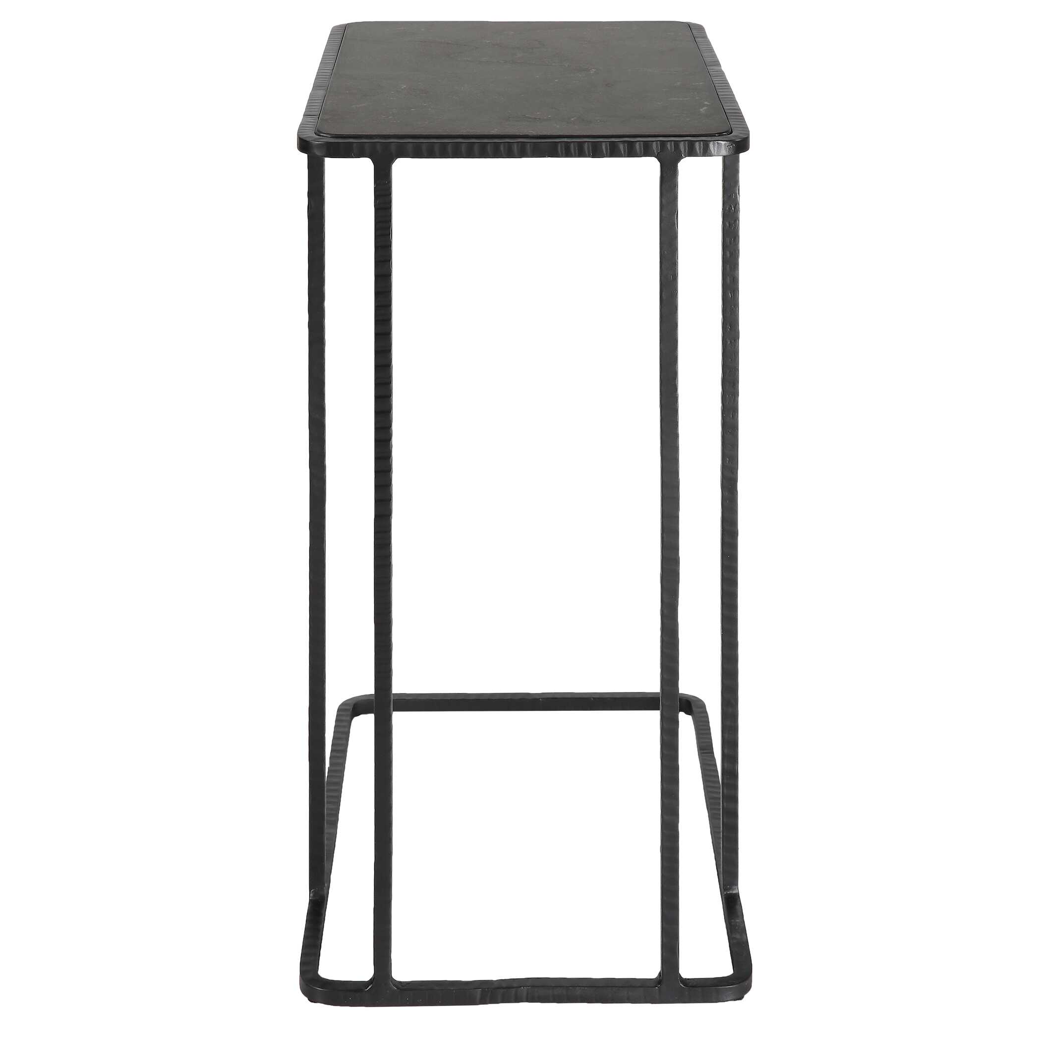 Cavern Stone & Iron Accent Table, Furniture by Uttermost, 17.9" width x 24" height x 12" depth View 8