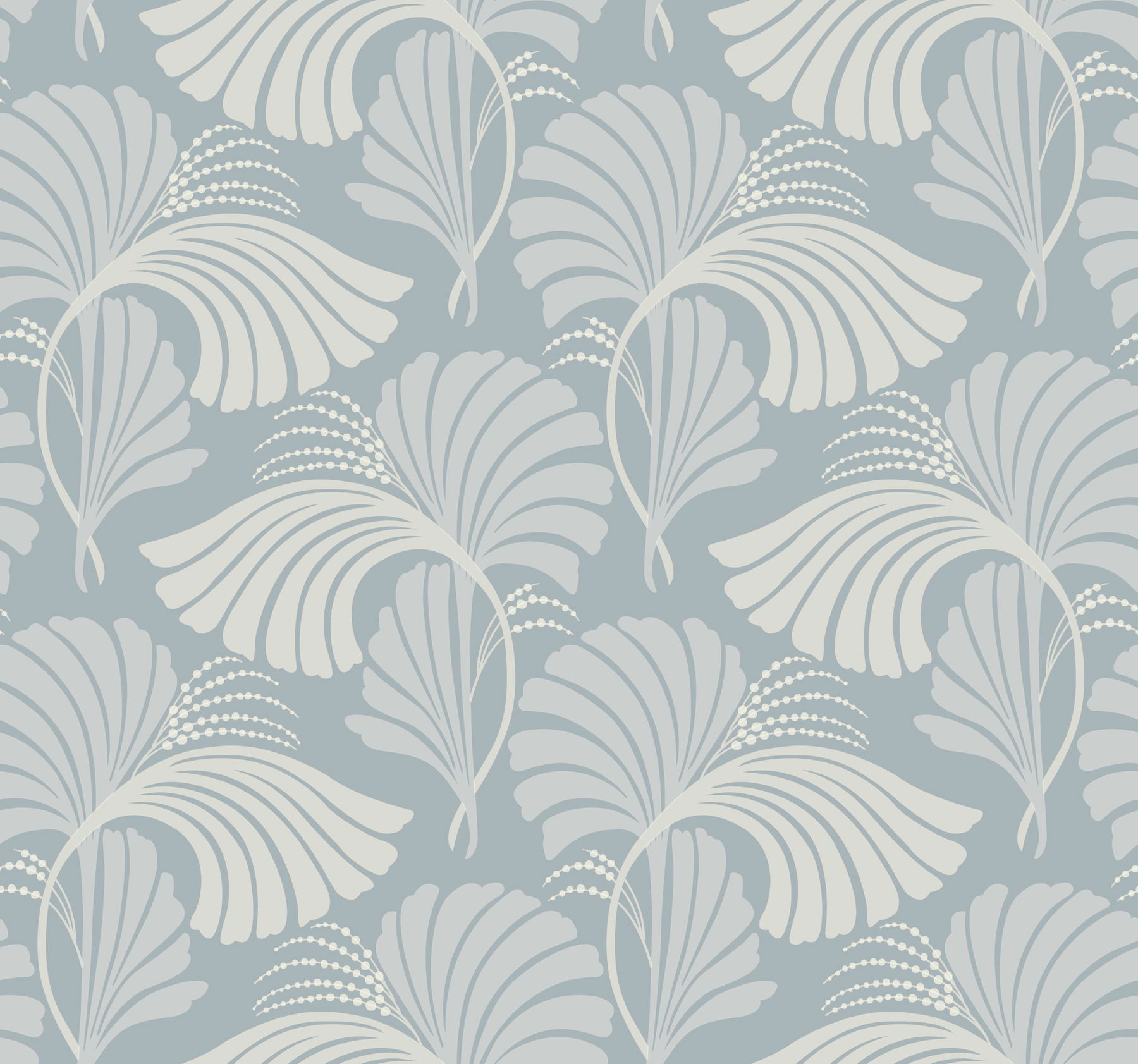 Dancing Leaves Light Blue Wallpaper large image 