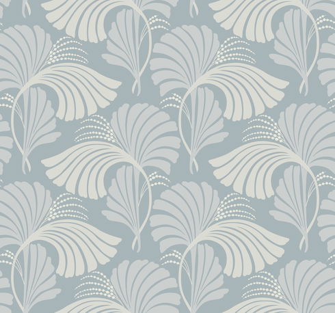 Dancing Leaves Light Blue Wallpaper