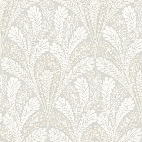 Shell Damask Grey Wallpaper