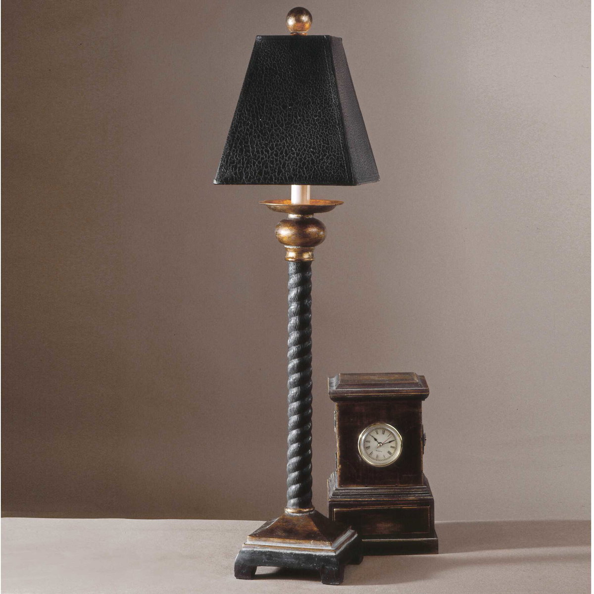 Bellcord Black Buffet Lamp, by Uttermost, 7.5" width x 2'7.25" height x 7.5" depth View 2