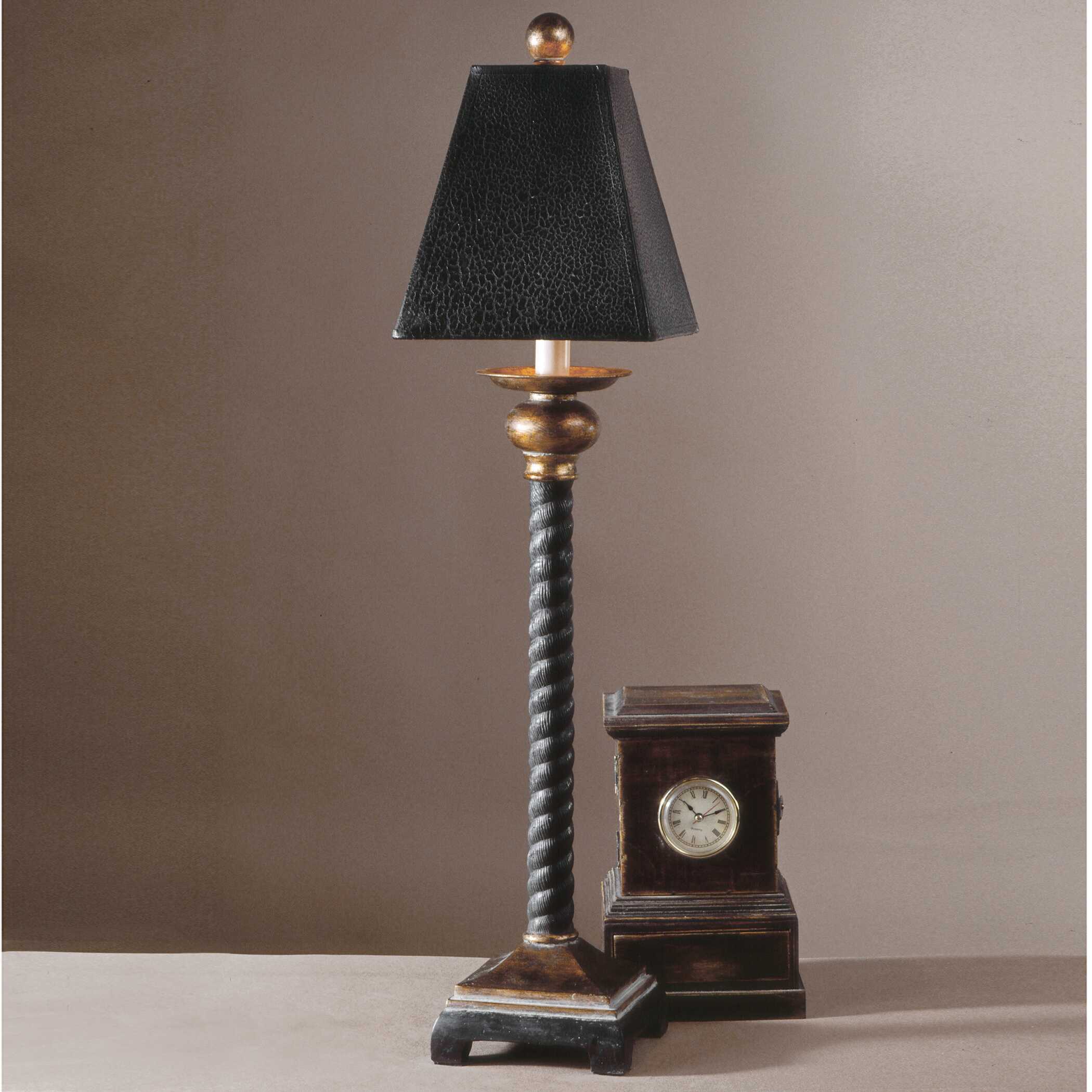 Bellcord Black Buffet Lamp, by Uttermost, 7.5" width x 31.25" height x 7.5" depth View 2