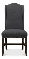 Black High Back Dining Chair, by Sarreid, 21" length x 26" width x 46" height thumbnail 2