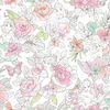 Disney Princess Royal Floral Coral Wallpaper, by York Wall, 33' length x 1'8.5" width x 0.02" depth thumbnail 1