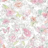 Disney Princess Royal Floral Coral Wallpaper, by York Wall, 33' length x 1'8.5" width x 0.02" depth thumbnail