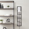 Navin 10x46.5 Black Metal Body White Fabric Shade Rectangular Wall Sconce, by Mercana, 10.04" length x 8.86" width x 46.85" height thumbnail 3