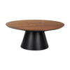 Mitchell 40.0L x 40.0W x 16.0H Black Metal Pedestal Base with Brown Wood Top Coffee Table thumbnail 0