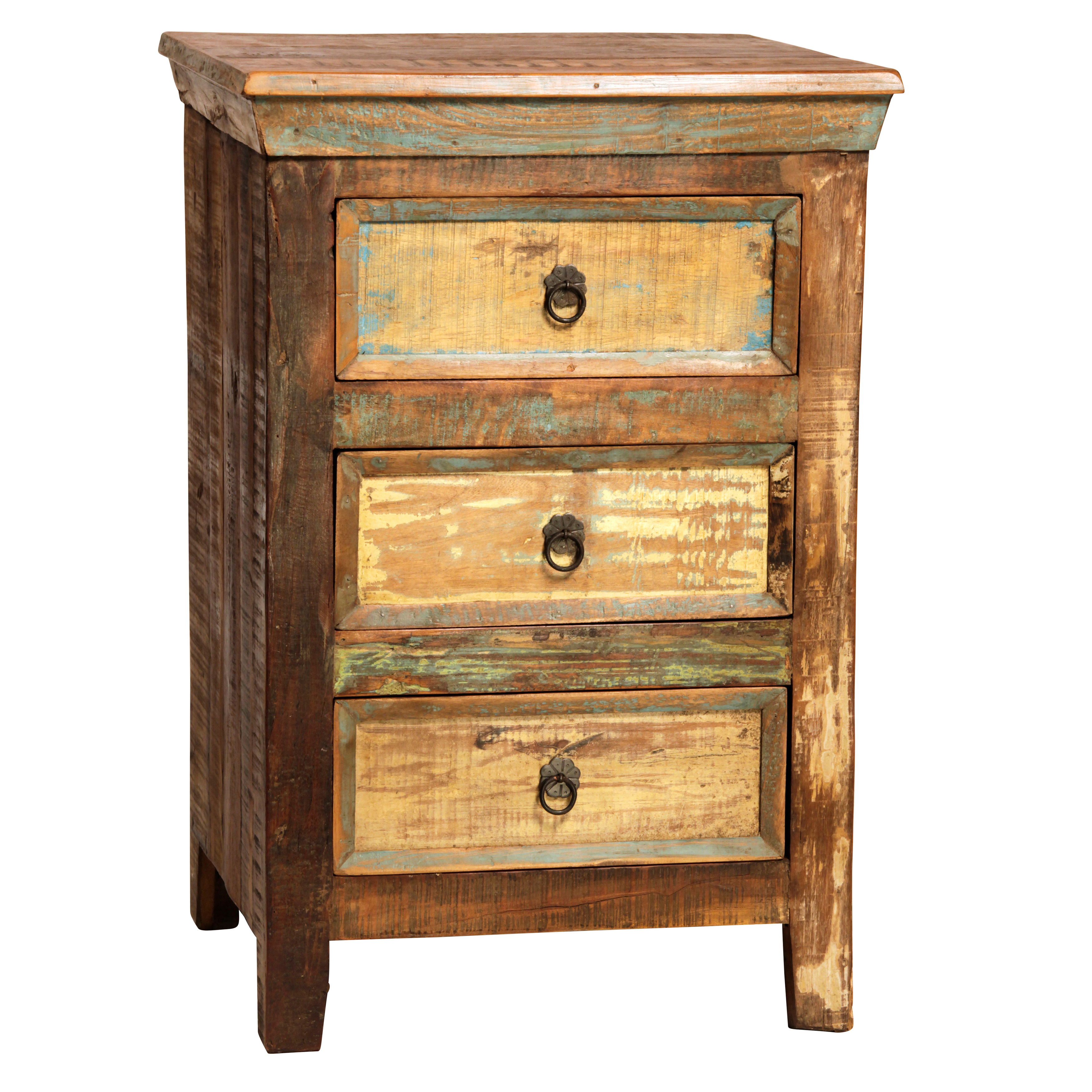 Nantucket Nightstand 3 Drw, by Dovetail, 20" width x 29" height x 18" depth View 1