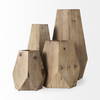 Allen II Small Natural Wooden Base Oval Vase, by Mercana, 7.87" length x 4.9" width x 15.25" height thumbnail 7