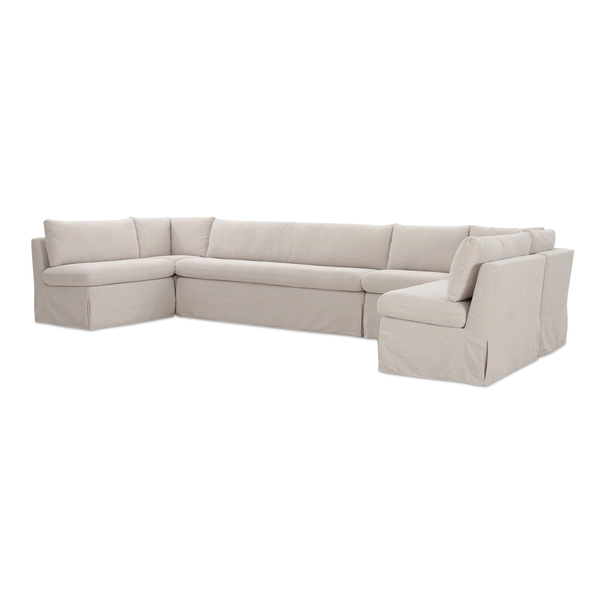 Fable Slipcover Dining Banquette U-shape Beige 154in large image 