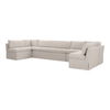 Fable Slipcover Dining Banquette U-shape Beige 154in thumbnail 2