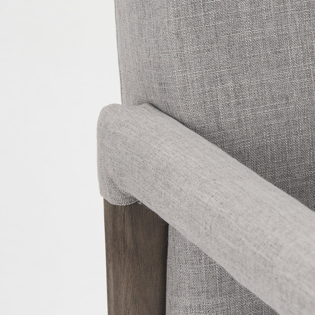 Palisades Curved Back Dining Side Chair | Grey Fabric with Brown Wood, Dining Chair by Mercana, 23.75" length x 28" width x 36" height View 12