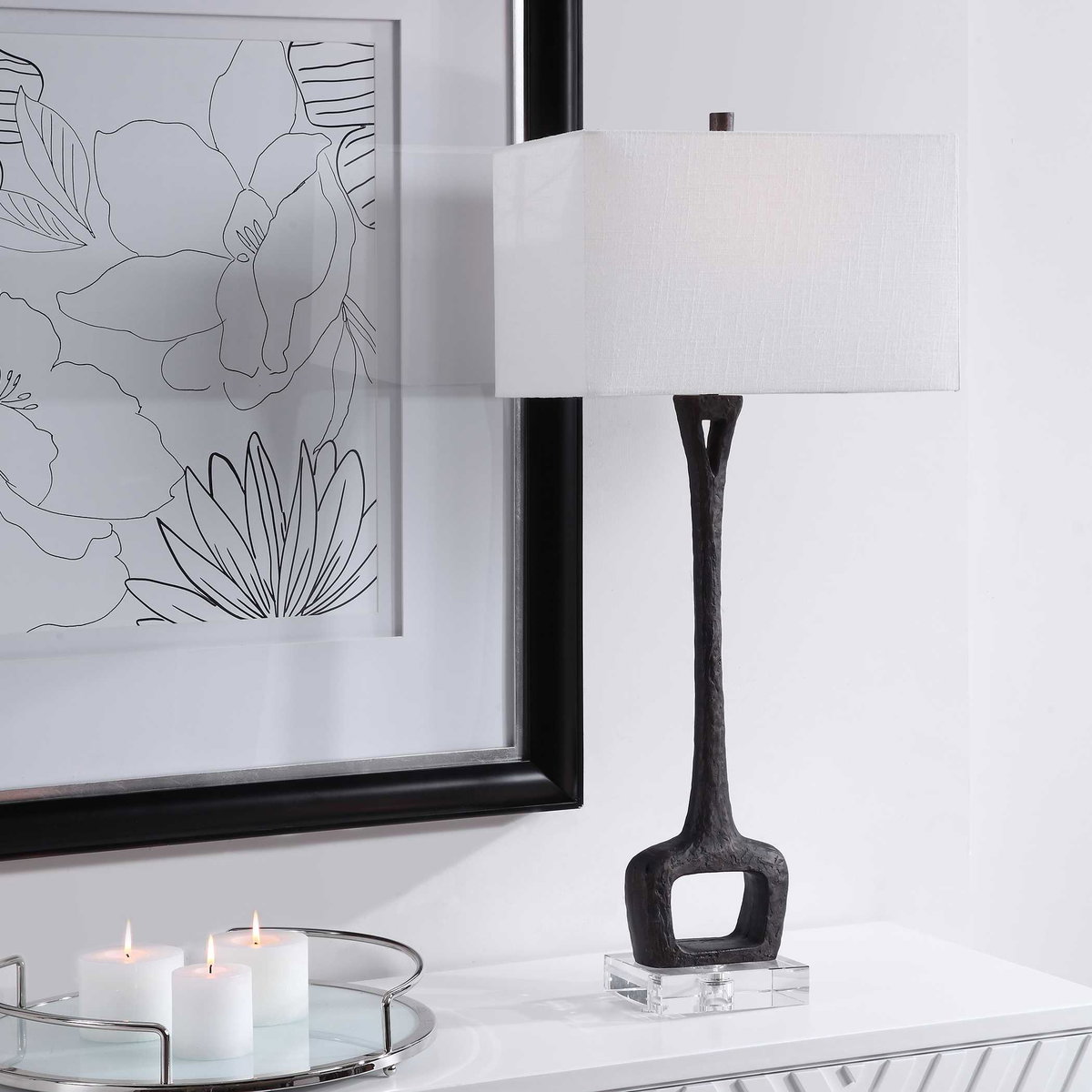 Darbie Iron Table Lamp, by Uttermost, 1'4" width x 2'11.75" height x 10" depth View 2