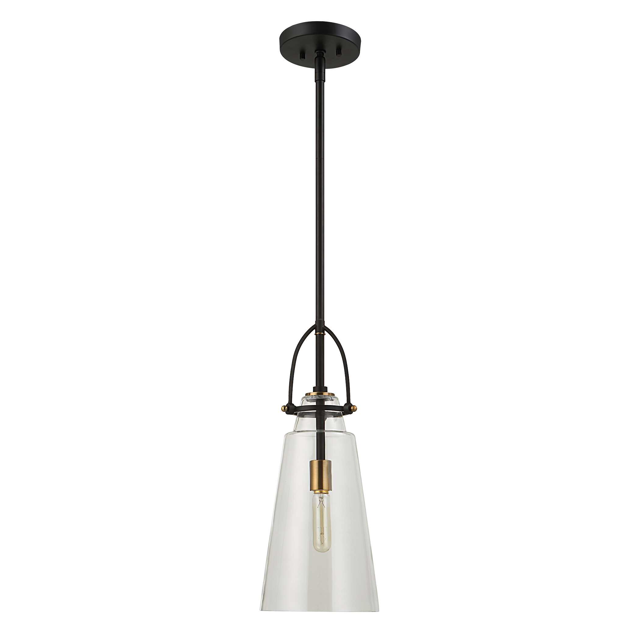 Saugus Industrial 1 Light Pendant, Ceiling Light by Uttermost, 8" width x 20" height x 8" diameter x 8" depth View 5