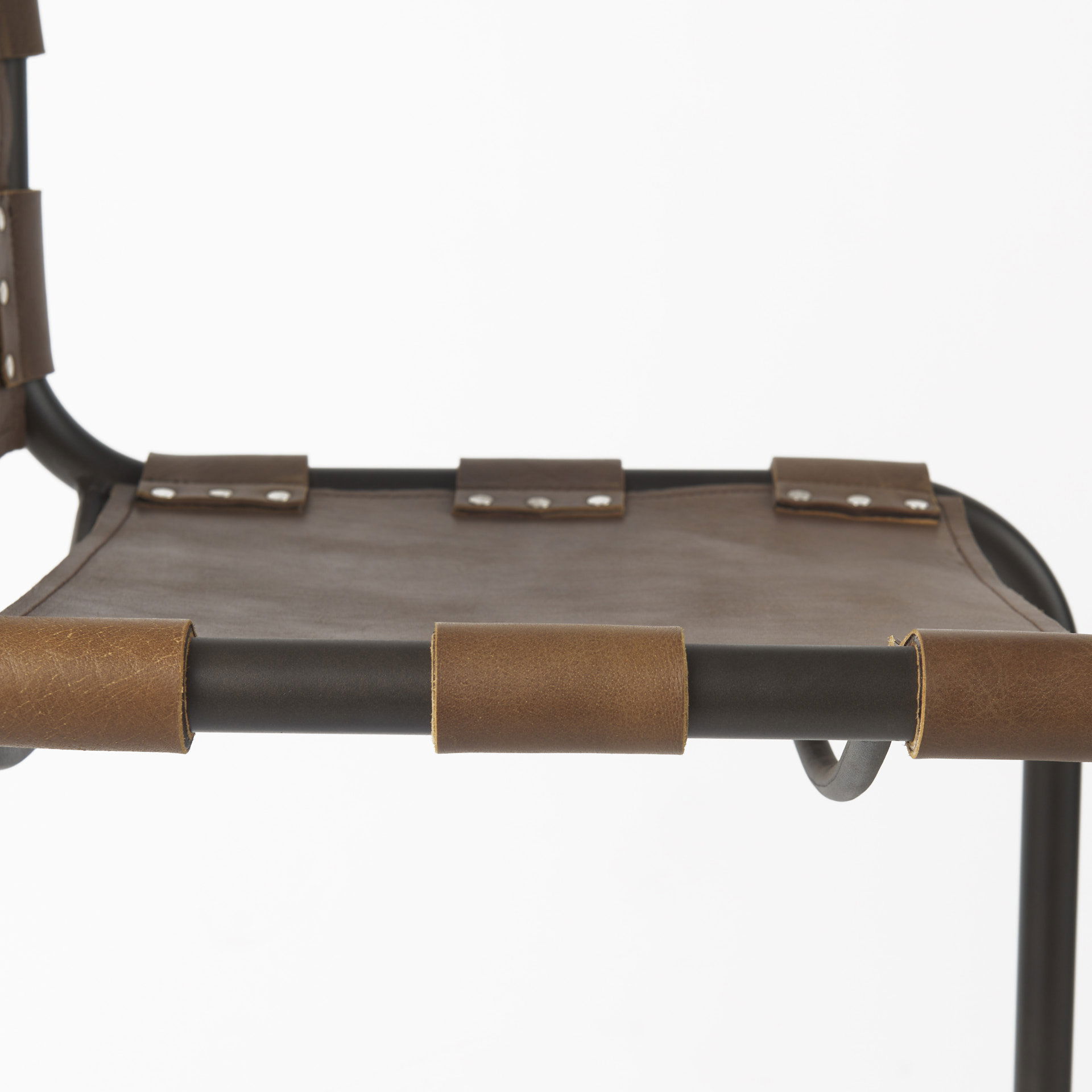 Berbick 20.5 x 24.75 x 39 Medium Brown Leather with Iron Frame Counter Stool large image 