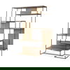 Morris 47.0L x 15.0W x 75.0H Light Brown Wood with Black Metal Frame 6-Tier Shelving Unit thumbnail 0