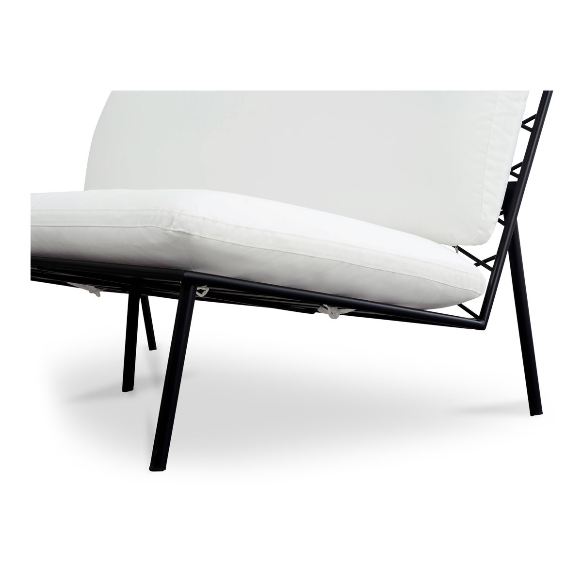 Salma Outdoor Sofa White, Sofas & Sectional by Moe's Home, 60" width x 33.5" height x 35.5" depth View 5