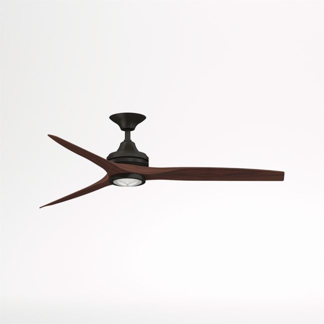Online Designer Patio Fanimation Spitfire 48" Dark Bronze/Whiskey Wood Indoor/Outdoor Ceiling Fan with LED Light