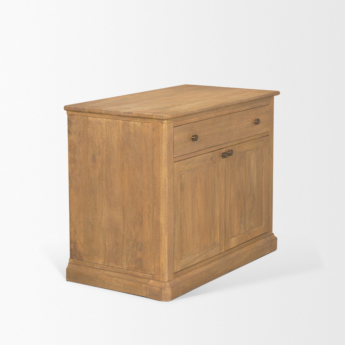 Baron Light Brown Solid Wood with Gunmetal Knobs 2-Door Accent Cabinet, Cabinets & Chest by Mercana, 34" length x 18.5" width x 27" height View 7