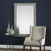 Leiston Metallic Silver Mirror, by Uttermost, 39.13" width x 59.13" height x 1.14" depth thumbnail 2