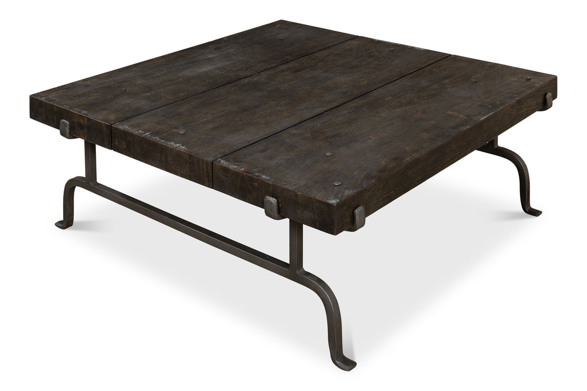 Blayne Coffee Table  Storm Cloud, by Sarreid, 4' length x 4' width x 1'6" height View 6