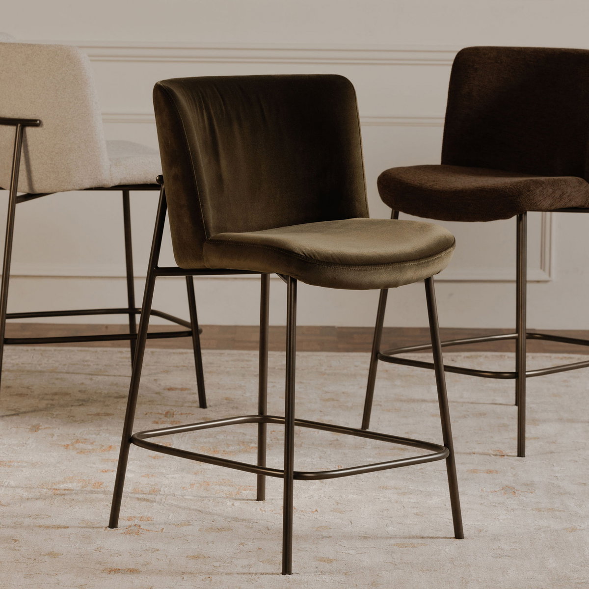 Early Bar Stool Beige, Counter & Bar Stool by Moe's Home, 21.7" width x 41" height x 23.4" depth View 7