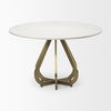 Laurent 48' Marble Top Gold Metal Base Dining Table thumbnail 4