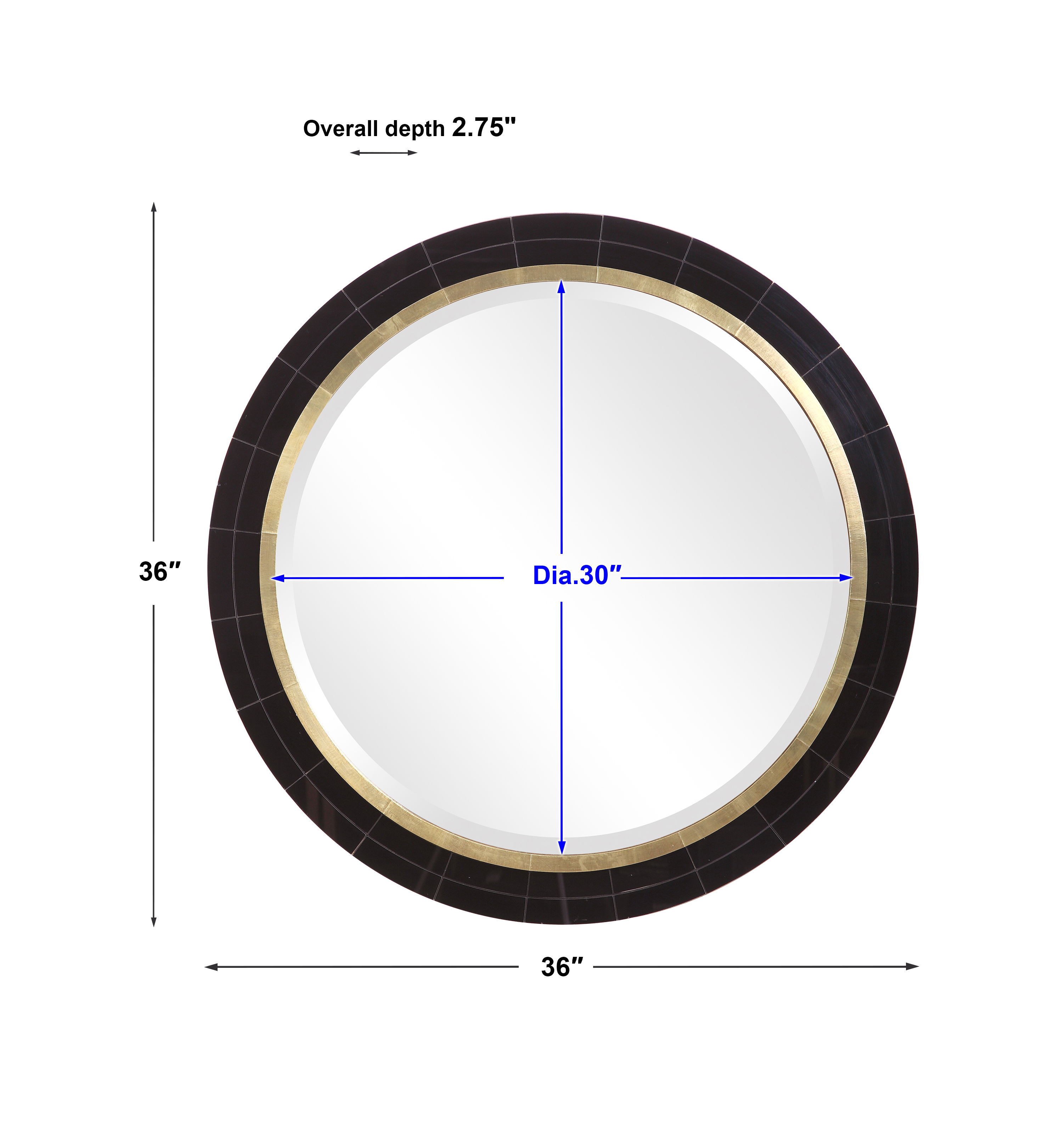 Nayla Tiled Round Mirror large image 